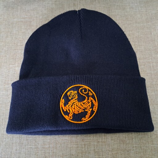 Oxford Navy Beanie Shotokan Tiger Orange Gold.jpg